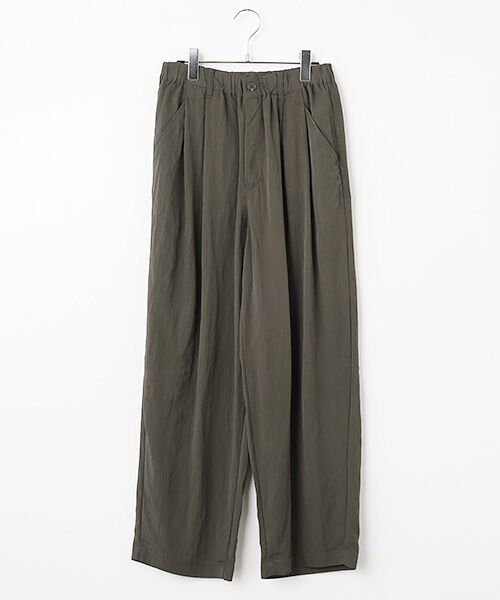 LOGEMENT DE CLAIRE / ロジュモンドクレール その他パンツ | 【レーヨンナイロンポプリンタックカーブパンツ】（チャコールグレー）