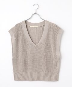 LOGEMENT DE CLAIRE / ロジュモンドクレール ベスト | 【コットンミックスの片畦Vネックベスト】