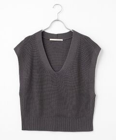 LOGEMENT DE CLAIRE / ロジュモンドクレール ベスト | 【コットンミックスの片畦Vネックベスト】