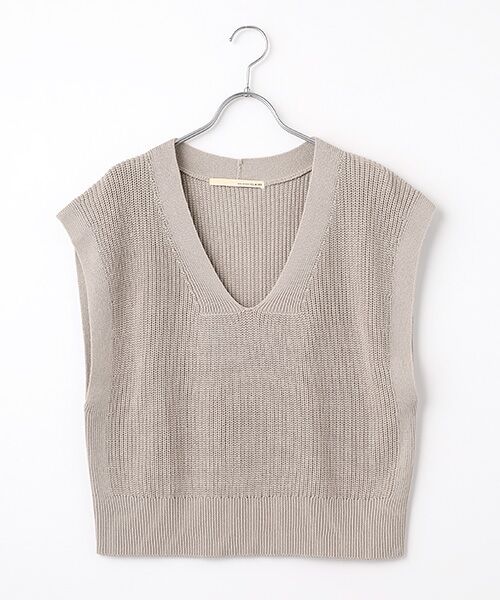 LOGEMENT DE CLAIRE / ロジュモンドクレール ベスト | 【コットンミックスの片畦Vネックベスト】（ベージュ）