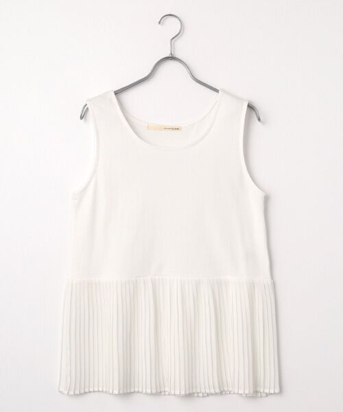 LOGEMENT DE CLAIRE / ロジュモンドクレール タンクトップ | 【コットンフライス＋プリーツタンクトップ】（オフホワイト）
