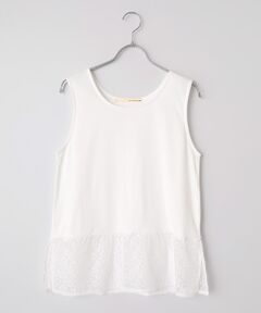 LOGEMENT DE CLAIRE / ロジュモンドクレール タンクトップ | 【コットンフライス＋リーフレースタンクトップ】