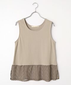 LOGEMENT DE CLAIRE / ロジュモンドクレール タンクトップ | 【コットンフライス＋リーフレースタンクトップ】