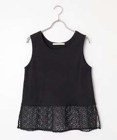 LOGEMENT DE CLAIRE / ロジュモンドクレール タンクトップ | 【コットンフライス＋リーフレースタンクトップ】