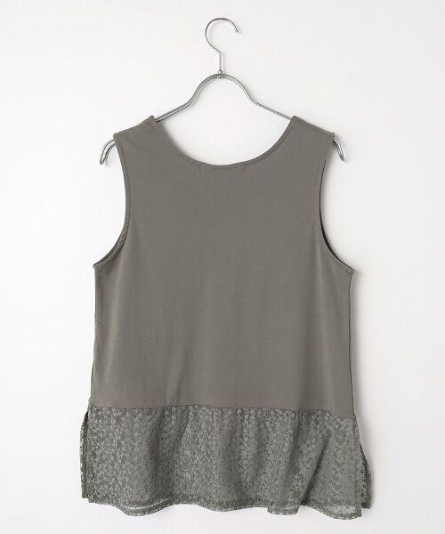 LOGEMENT DE CLAIRE / ロジュモンドクレール タンクトップ | 【コットンフライス＋リーフレースタンクトップ】 | 詳細3