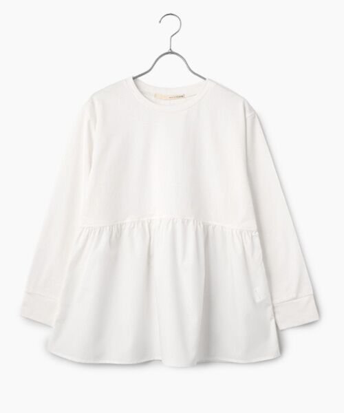 LOGEMENT DE CLAIRE / ロジュモンドクレール カットソー | 【コットン天竺＋ファブリックプルオーバー】（オフホワイト）