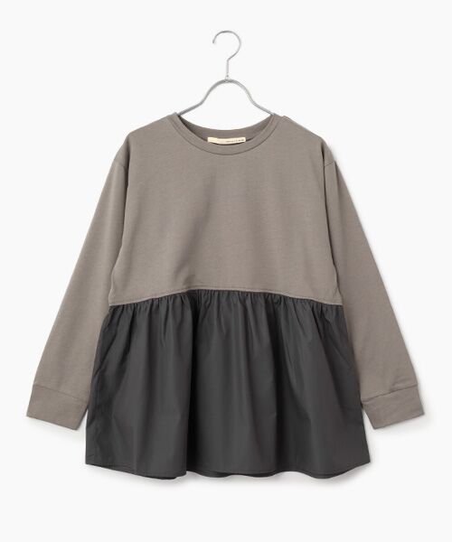 LOGEMENT DE CLAIRE / ロジュモンドクレール カットソー | 【コットン天竺＋ファブリックプルオーバー】（ブラウン系その他）