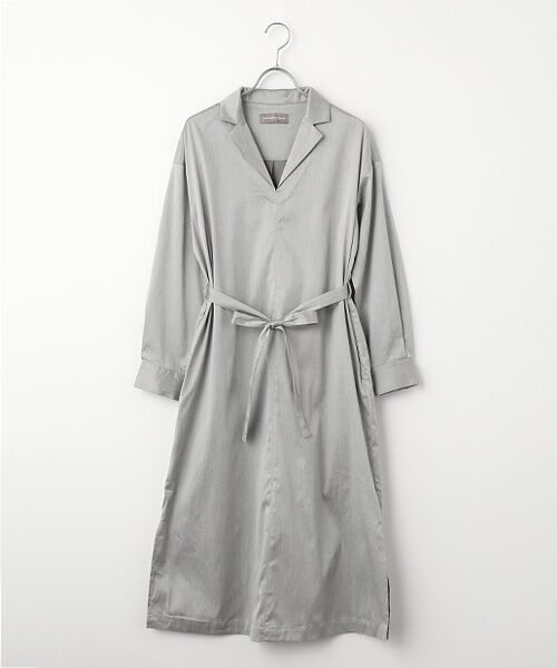 LOGEMENT DE CLAIRE / ロジュモンドクレール ロング・マキシ丈ワンピース | オープンカラーワンピース（ライトグレー）