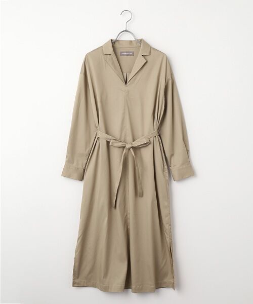 LOGEMENT DE CLAIRE / ロジュモンドクレール ロング・マキシ丈ワンピース | オープンカラーワンピース（ベージュ）