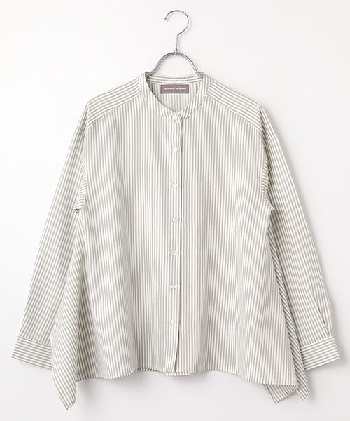 LOGEMENT DE CLAIRE / ロジュモンドクレール シャツ・ブラウス | フレアーヘムピンタックブラウス（グレー）