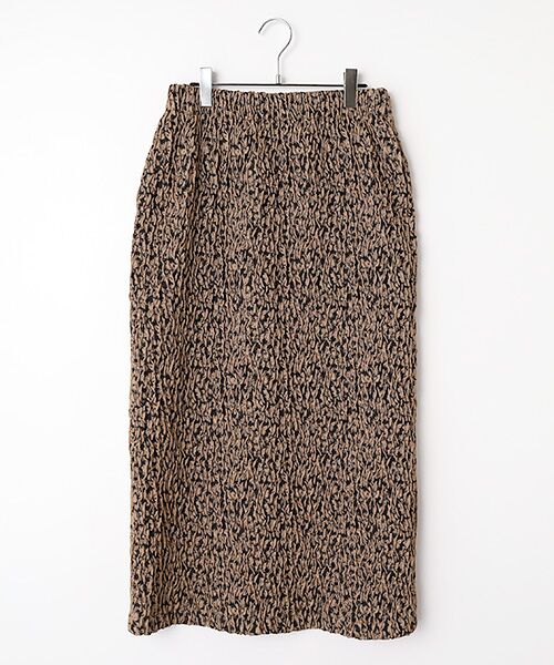 LOGEMENT DE CLAIRE / ロジュモンドクレール ロング・マキシ丈スカート | ギャザーナロースカート（ベージュ）