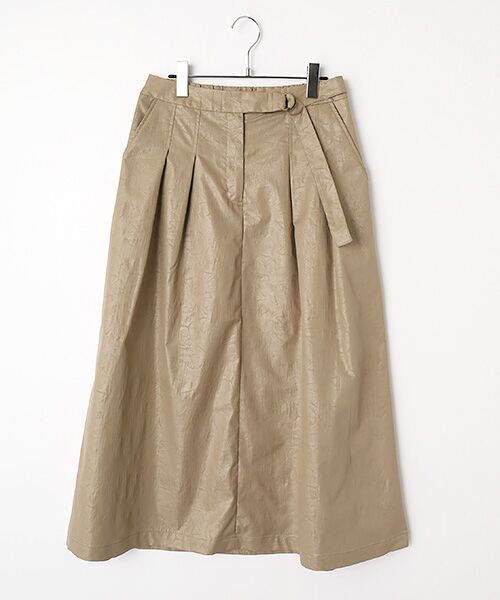 LOGEMENT DE CLAIRE / ロジュモンドクレール ロング・マキシ丈スカート | 【LOURMARIN】タックフレアースカート（ベージュ）