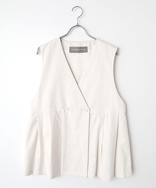 LOGEMENT DE CLAIRE / ロジュモンドクレール ベスト | タックペプラムジレ（オフホワイト）