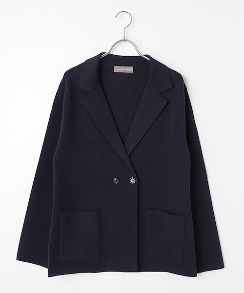 LOGEMENT DE CLAIRE / ロジュモンドクレール カーディガン・ボレロ | テーラードニットジャケット（ダークネイビー）