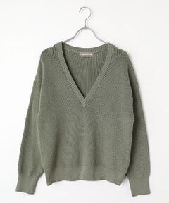 LOGEMENT DE CLAIRE / ロジュモンドクレール ニット・セーター | Vネック片畦プルオーバー