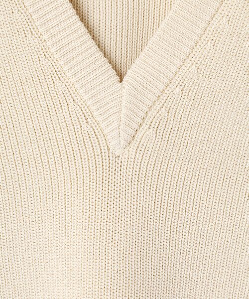 LOGEMENT DE CLAIRE / ロジュモンドクレール ニット・セーター | Vネック片畦プルオーバー | 詳細2