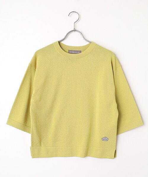 LOGEMENT DE CLAIRE / ロジュモンドクレール ニット・セーター | クルーネック5分袖ニットプルオーバー（イエロー）