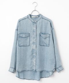 LOGEMENT DE CLAIRE / ロジュモンドクレール シャツ・ブラウス | 【パウダーデニムバンドカラーシャツ】