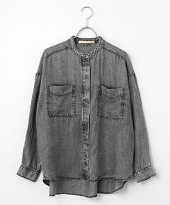 LOGEMENT DE CLAIRE / ロジュモンドクレール シャツ・ブラウス | 【パウダーデニムバンドカラーシャツ】