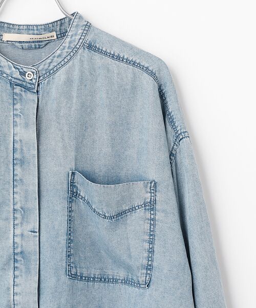 LOGEMENT DE CLAIRE / ロジュモンドクレール シャツ・ブラウス | 【パウダーデニムバンドカラーシャツ】 | 詳細3