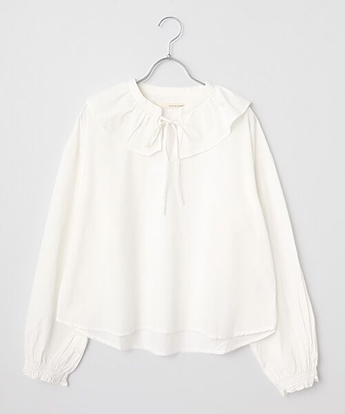 LOGEMENT DE CLAIRE / ロジュモンドクレール シャツ・ブラウス | 【ドライボイルフリルカラーブラウス】（オフホワイト）