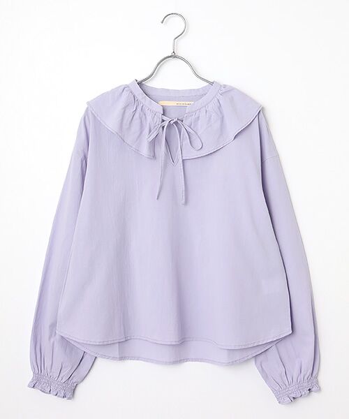 LOGEMENT DE CLAIRE / ロジュモンドクレール シャツ・ブラウス | 【ドライボイルフリルカラーブラウス】（ラベンダー）