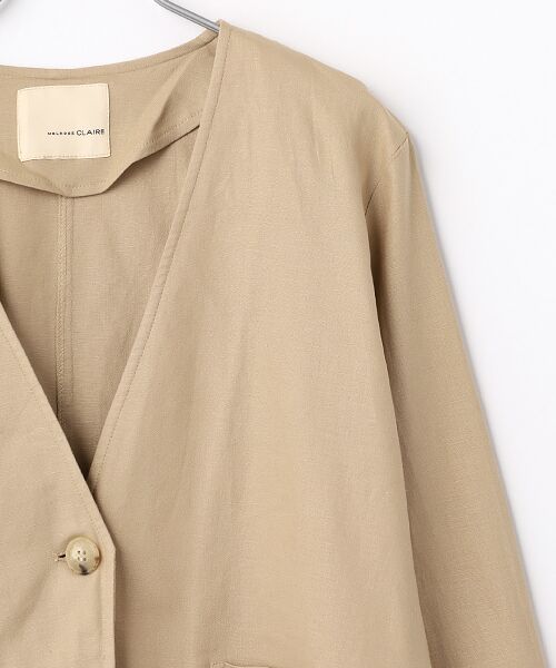 LOGEMENT DE CLAIRE / ロジュモンドクレール ノーカラージャケット | 【リネンレーヨンカラーレスVジャケット】 | 詳細2