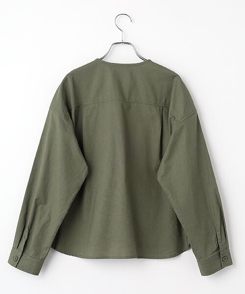 LOGEMENT DE CLAIRE / ロジュモンドクレール ノーカラージャケット | 【綿麻クルーシャツジャケット】 | 詳細2