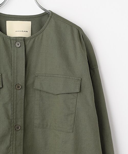 LOGEMENT DE CLAIRE / ロジュモンドクレール ノーカラージャケット | 【綿麻クルーシャツジャケット】 | 詳細3