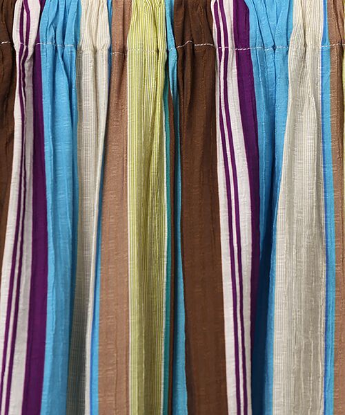 LOGEMENT DE CLAIRE / ロジュモンドクレール ロング・マキシ丈スカート | 【マルチストライプギャザーフレアスカート】 | 詳細1