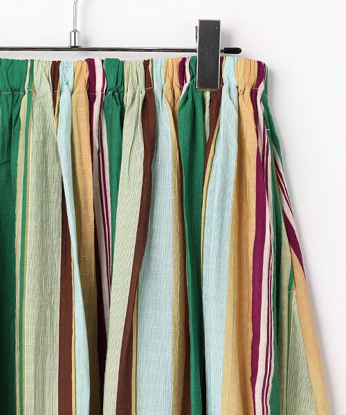 LOGEMENT DE CLAIRE / ロジュモンドクレール ロング・マキシ丈スカート | 【マルチストライプギャザーフレアスカート】 | 詳細3