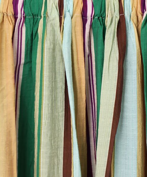 LOGEMENT DE CLAIRE / ロジュモンドクレール ロング・マキシ丈スカート | 【マルチストライプギャザーフレアスカート】 | 詳細6