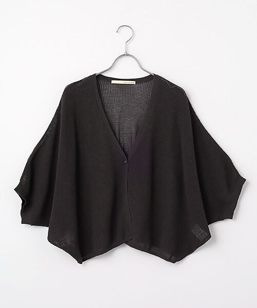 LOGEMENT DE CLAIRE / ロジュモンドクレール カーディガン・ボレロ | 【メッシュ地柄コットンドルマンカーディガン】（チャコールグレー）