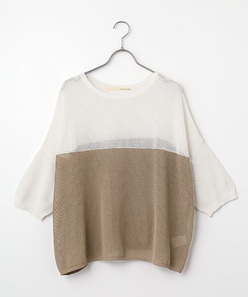 LOGEMENT DE CLAIRE / ロジュモンドクレール ニット・セーター | 【バイカラーワイドシルエットニットプルオーバー】（オフホワイト）