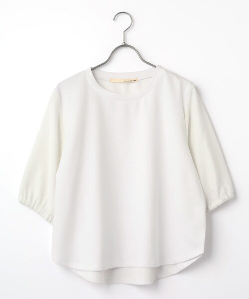 LOGEMENT DE CLAIRE / ロジュモンドクレール カットソー | 【異素材バルーンスリーブカットプルオーバー】（ホワイト）