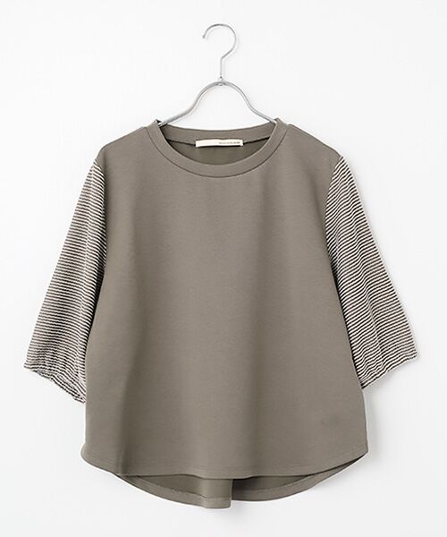 LOGEMENT DE CLAIRE / ロジュモンドクレール カットソー | 【異素材バルーンスリーブカットプルオーバー】（ブラウン系その他）