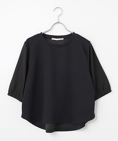 LOGEMENT DE CLAIRE / ロジュモンドクレール カットソー | 【異素材バルーンスリーブカットプルオーバー】（ブラック）