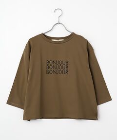LOGEMENT DE CLAIRE / ロジュモンドクレール カットソー | 【コットン天竺BONJOURロゴプリントTシャツ】