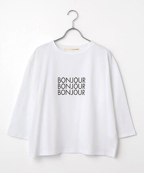 LOGEMENT DE CLAIRE / ロジュモンドクレール カットソー | 【コットン天竺BONJOURロゴプリントTシャツ】（オフホワイト）