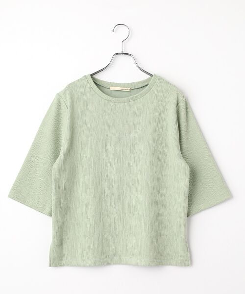 LOGEMENT DE CLAIRE / ロジュモンドクレール カットソー | 【ジャガードリブシンプルセットインプルオーバー】（セージグリーン）