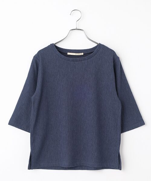 LOGEMENT DE CLAIRE / ロジュモンドクレール カットソー | 【ジャガードリブシンプルセットインプルオーバー】（ネイビー）