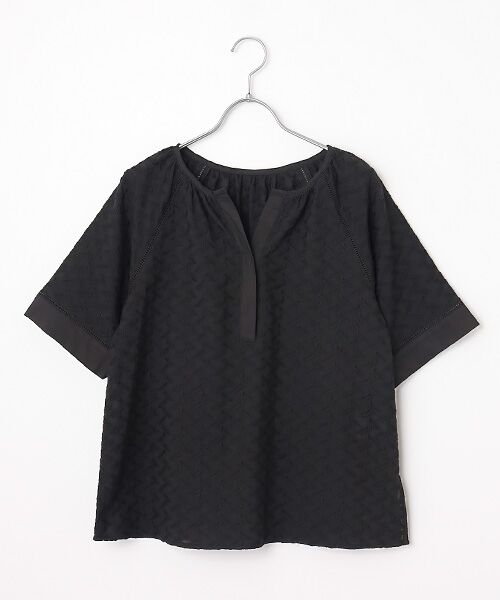 LOGEMENT DE CLAIRE / ロジュモンドクレール シャツ・ブラウス | 刺しゅうラグランブラウス（ブラック）