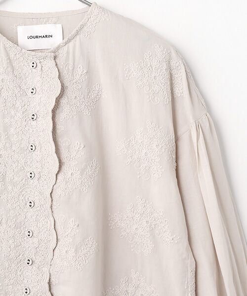 LOGEMENT DE CLAIRE / ロジュモンドクレール シャツ・ブラウス | 【LOURMARIN】バンドカラーレースシャツ | 詳細2