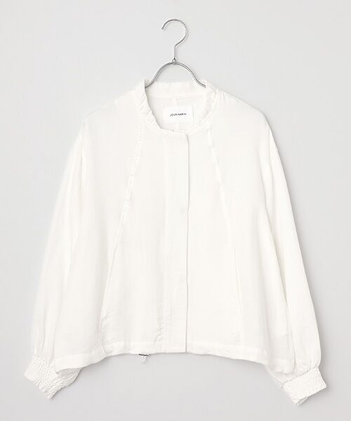 LOGEMENT DE CLAIRE / ロジュモンドクレール ブルゾン | 【LOURMARIN】レーヨン麻ギャザーブルゾン（ホワイト）