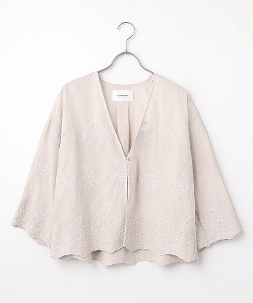 LOGEMENT DE CLAIRE / ロジュモンドクレール その他アウター | 【LOURMARIN】Vネックレース羽織り（ライトグレー）