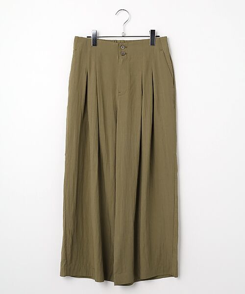 LOGEMENT DE CLAIRE / ロジュモンドクレール その他パンツ | タックストレートパンツ（カーキ）