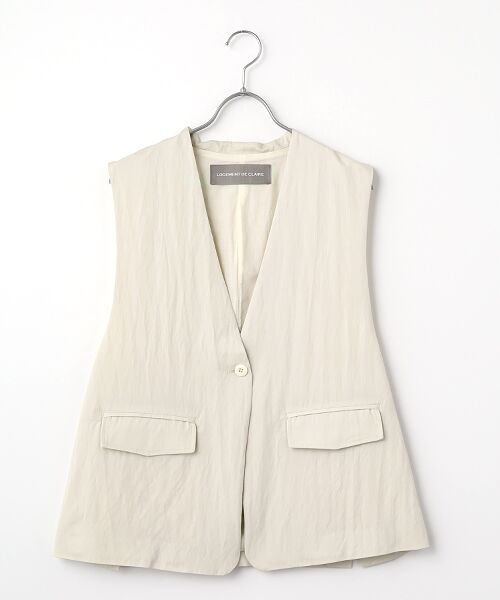 LOGEMENT DE CLAIRE / ロジュモンドクレール ベスト | ポケット付きVネックジレ（キナリ）