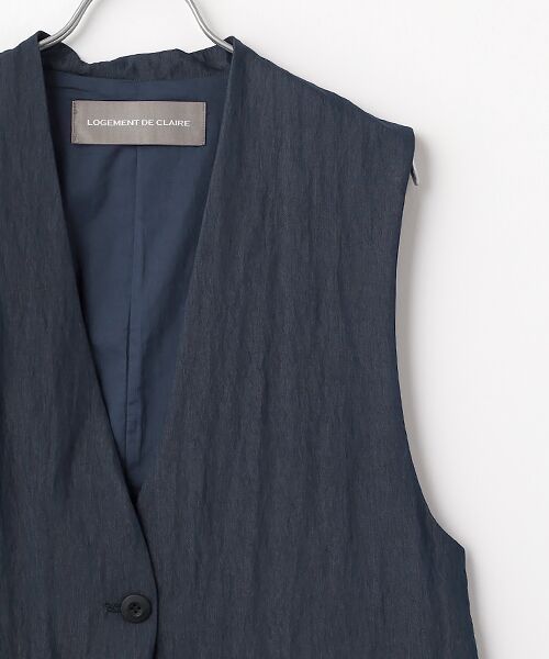 LOGEMENT DE CLAIRE / ロジュモンドクレール ベスト | ポケット付きVネックジレ | 詳細4