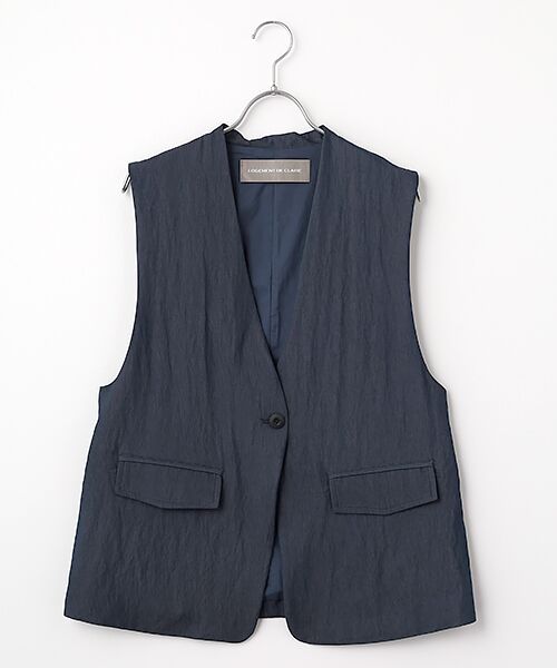 LOGEMENT DE CLAIRE / ロジュモンドクレール ベスト | ポケット付きVネックジレ（ネイビー）