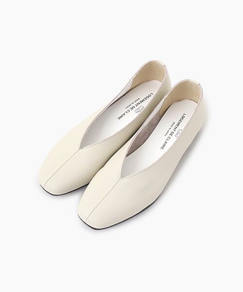 LOGEMENT DE CLAIRE / ロジュモンドクレール パンプス | Vカットフラットシューズ（ライトグレー）